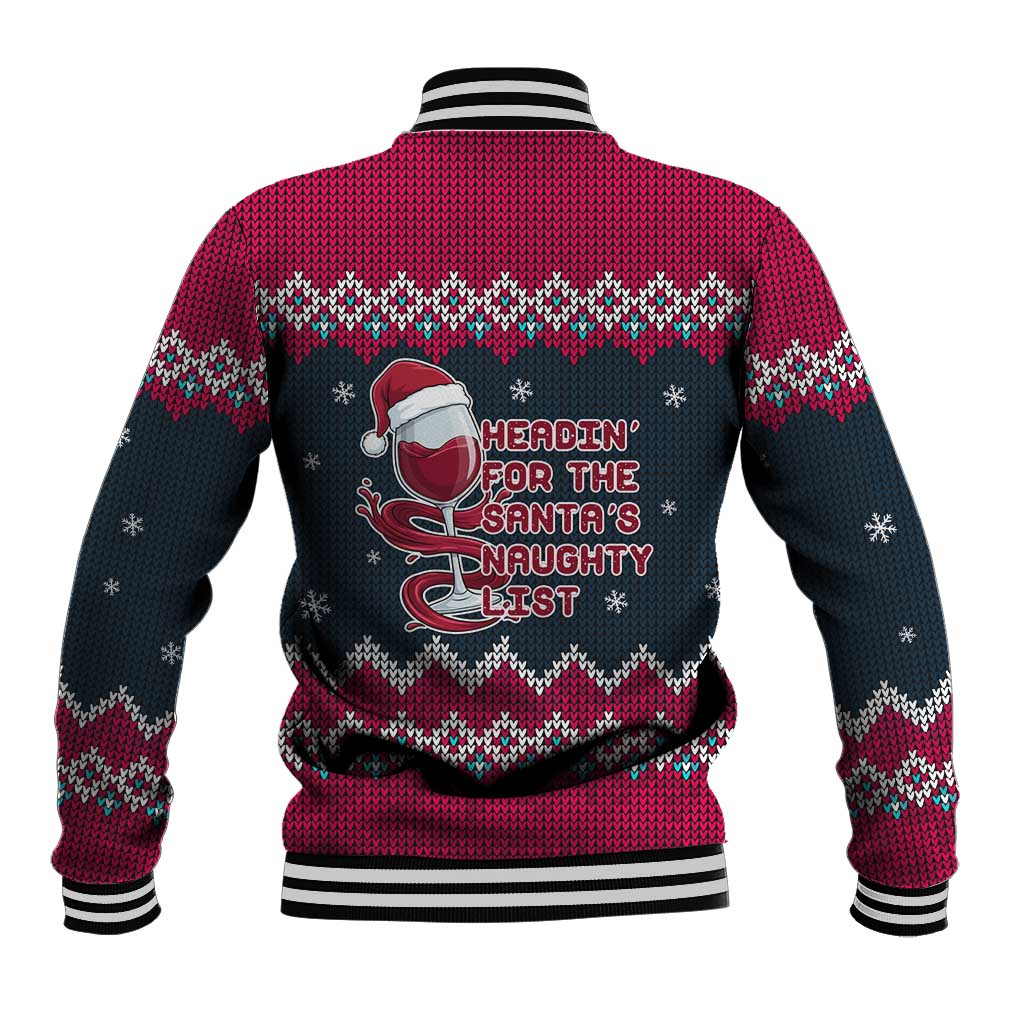Headin For Santas Naughty Christmas Christmas Baseball Jacket Xmas Holiday Patterns - Wonder Print Shop