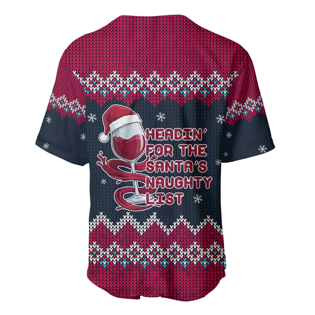 Headin For Santas Naughty Christmas Christmas Baseball Jersey Xmas Holiday Patterns - Wonder Print Shop