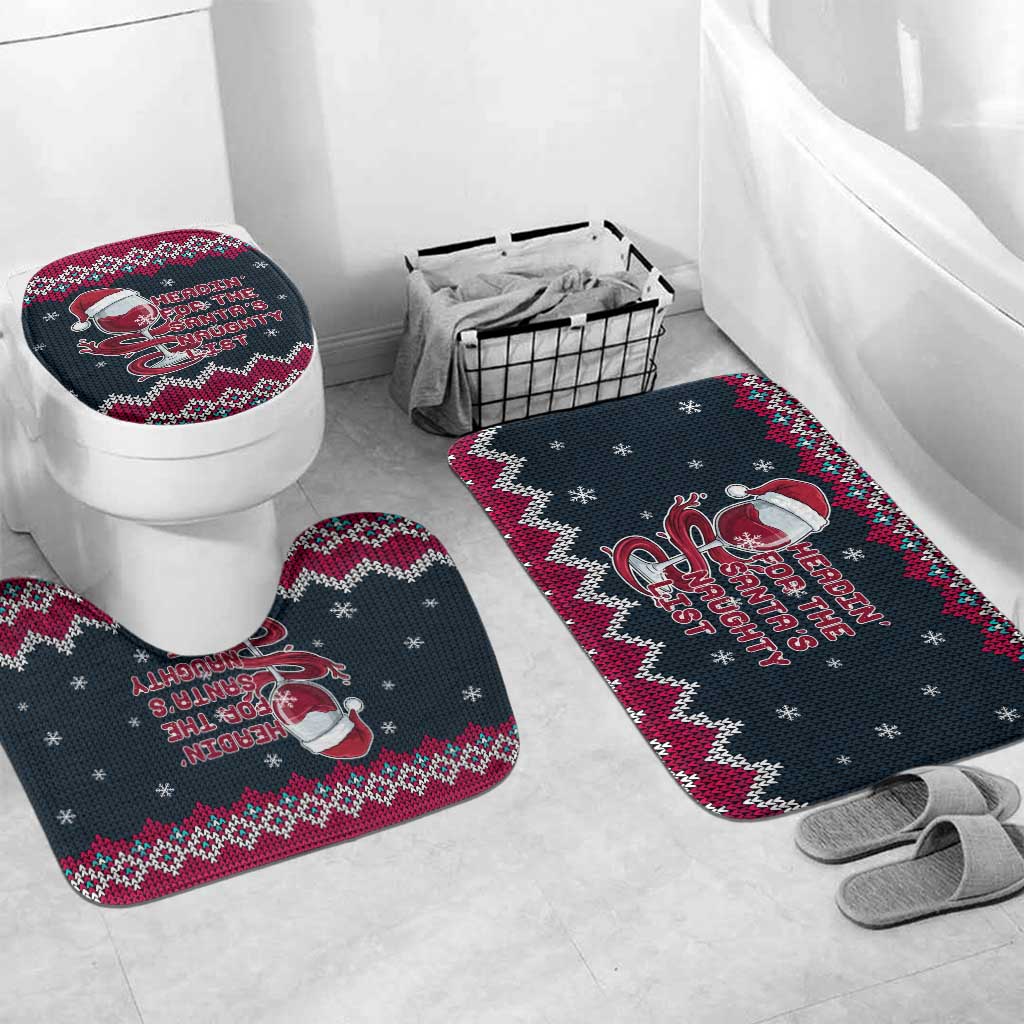 Headin For Santas Naughty Christmas Christmas Bathroom Set Xmas Holiday Patterns - Wonder Print Shop