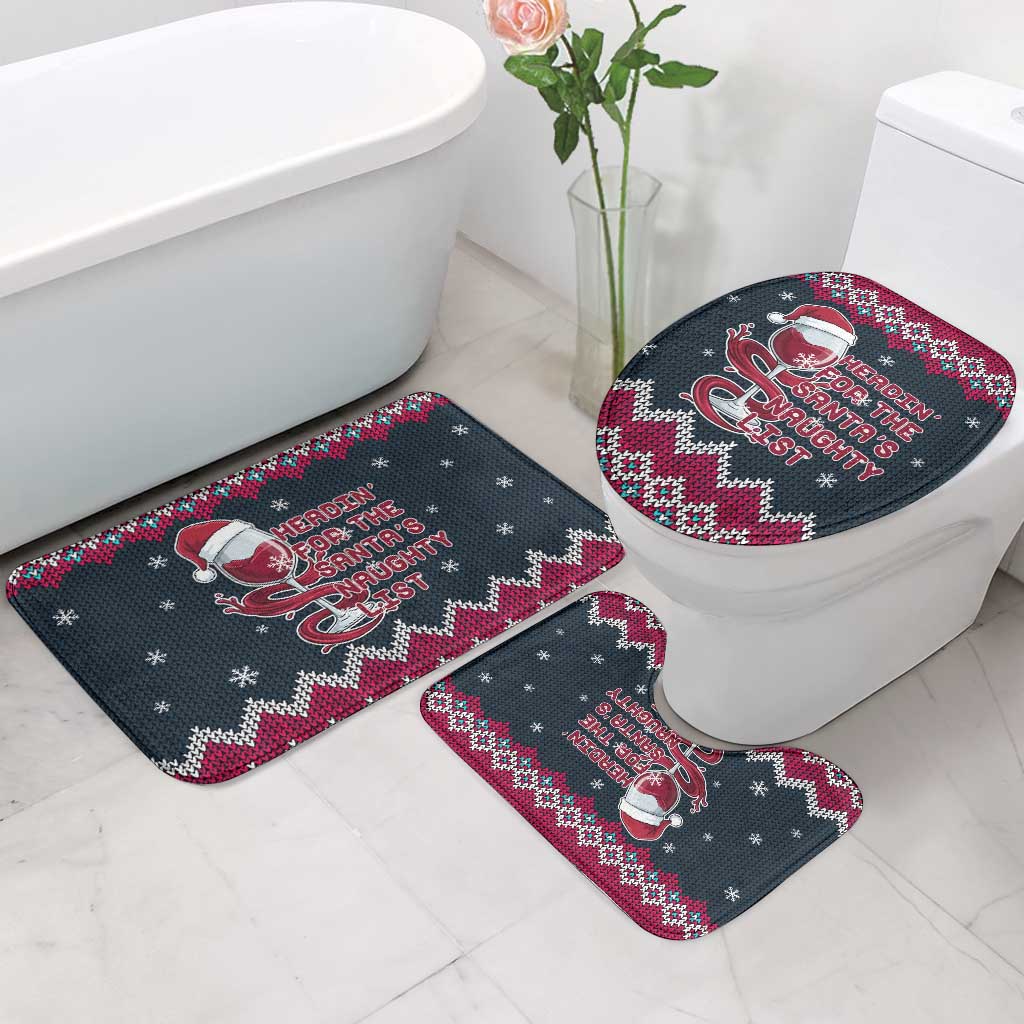 Headin For Santas Naughty Christmas Christmas Bathroom Set Xmas Holiday Patterns - Wonder Print Shop