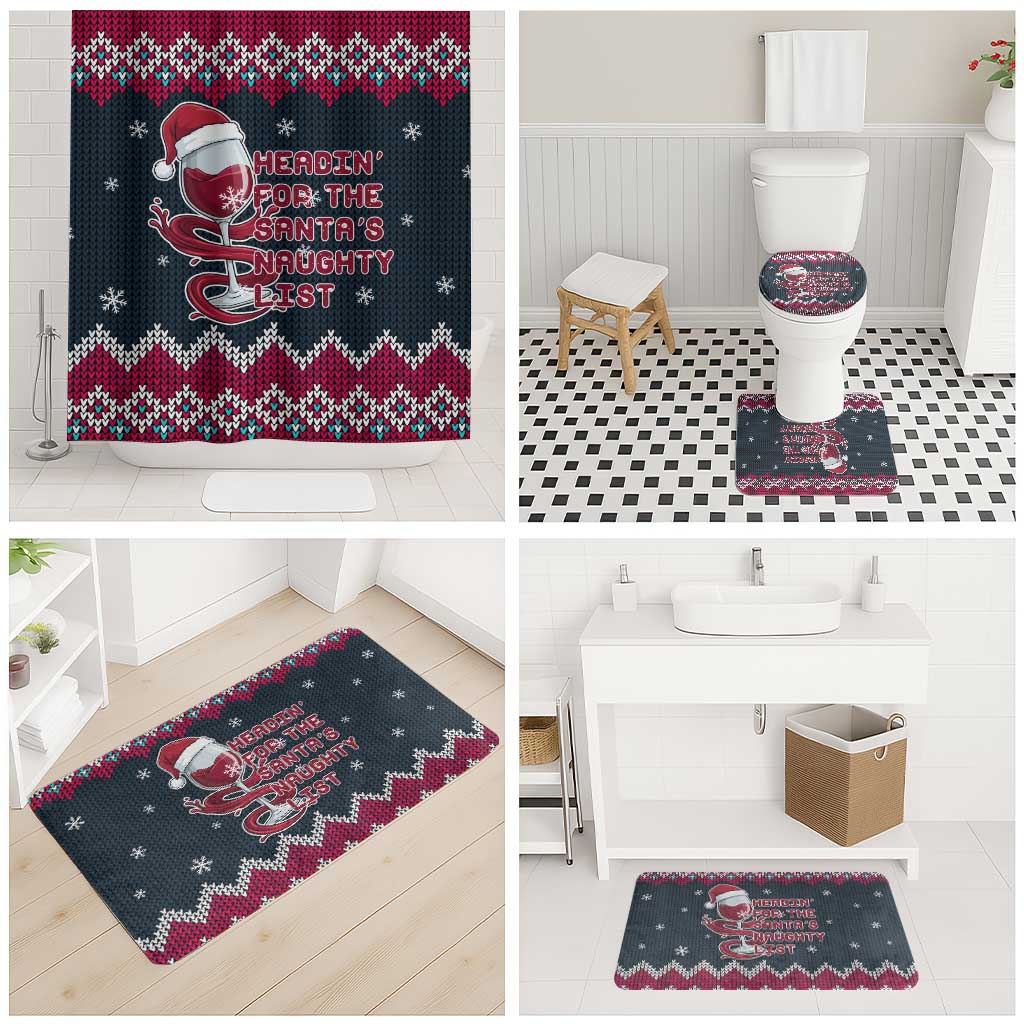 Headin For Santas Naughty Christmas Christmas Bathroom Set Xmas Holiday Patterns - Wonder Print Shop