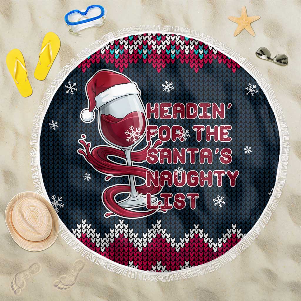 Headin For Santas Naughty Christmas Christmas Beach Blanket Xmas Holiday Patterns - Wonder Print Shop