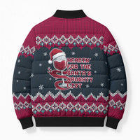 Headin For Santas Naughty Christmas Christmas Bomber Puffer Jacket Xmas Holiday Patterns - Wonder Print Shop