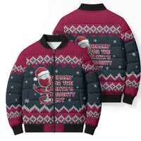 Headin For Santas Naughty Christmas Christmas Bomber Puffer Jacket Xmas Holiday Patterns - Wonder Print Shop