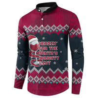 Headin For Santas Naughty Christmas Christmas Button Sweatshirt Xmas Holiday Patterns - Wonder Print Shop