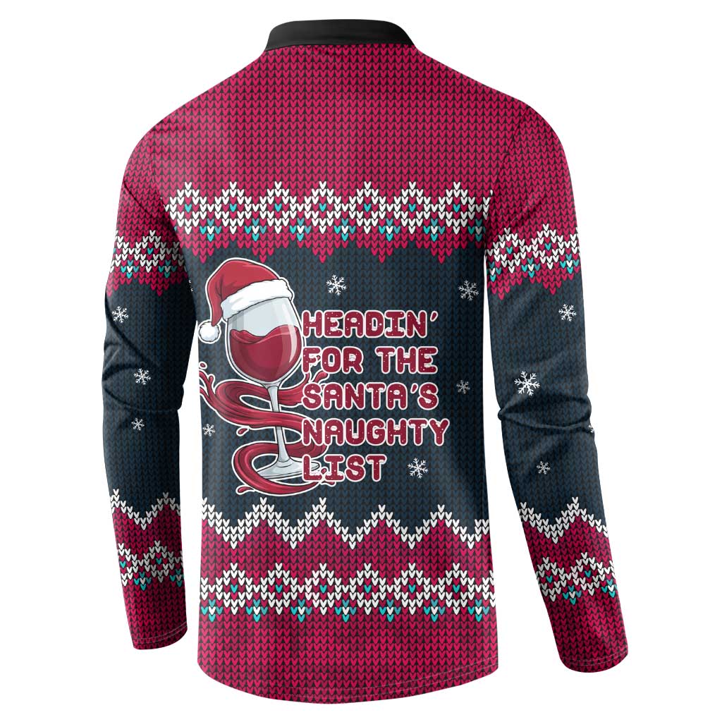 Headin For Santas Naughty Christmas Christmas Button Sweatshirt Xmas Holiday Patterns - Wonder Print Shop