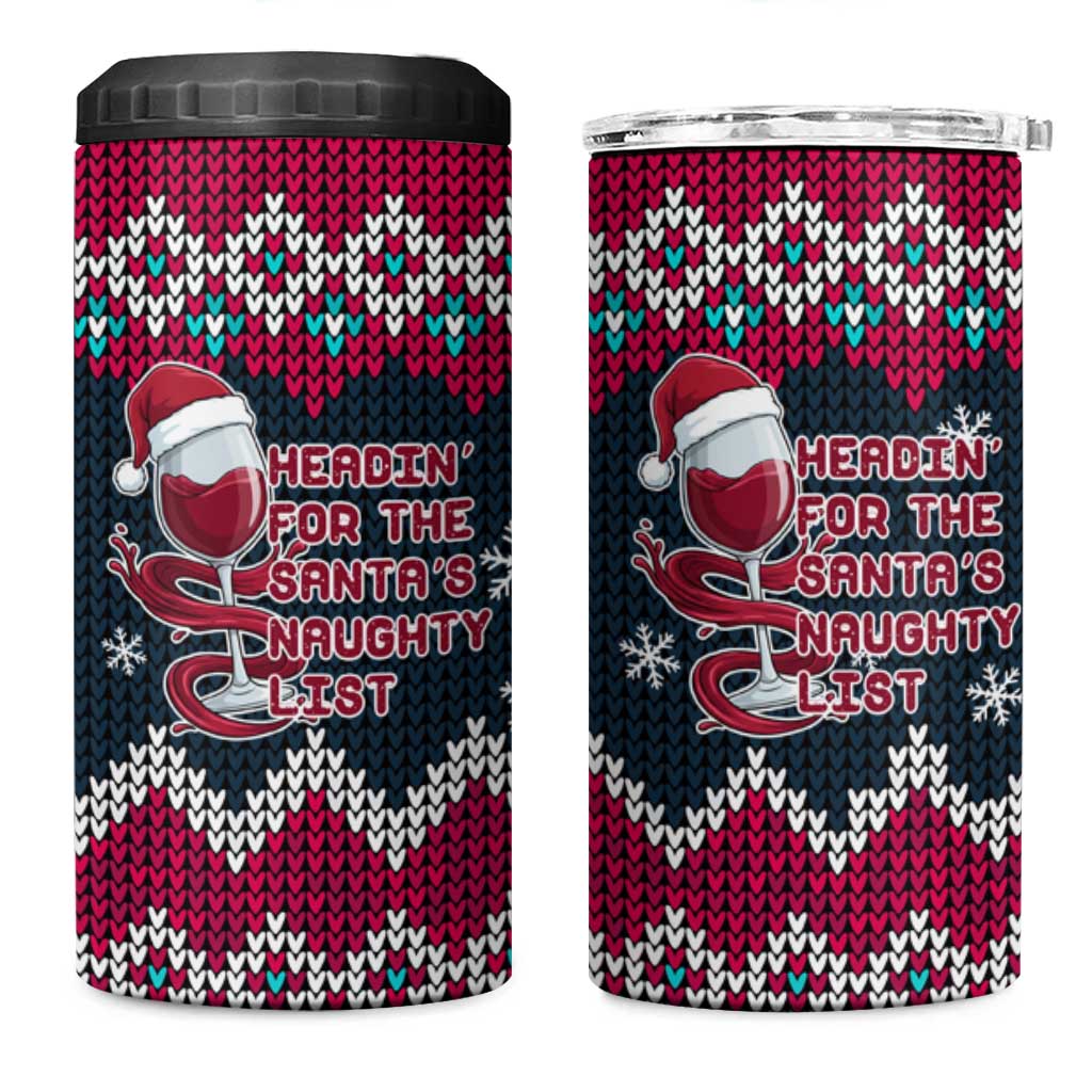 Headin For Santas Naughty Christmas Christmas 4 in 1 Can Cooler Tumbler Xmas Holiday Patterns - Wonder Print Shop