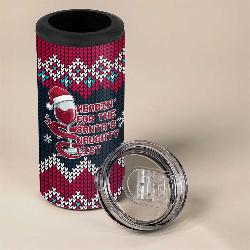 Headin For Santas Naughty Christmas Christmas 4 in 1 Can Cooler Tumbler Xmas Holiday Patterns - Wonder Print Shop