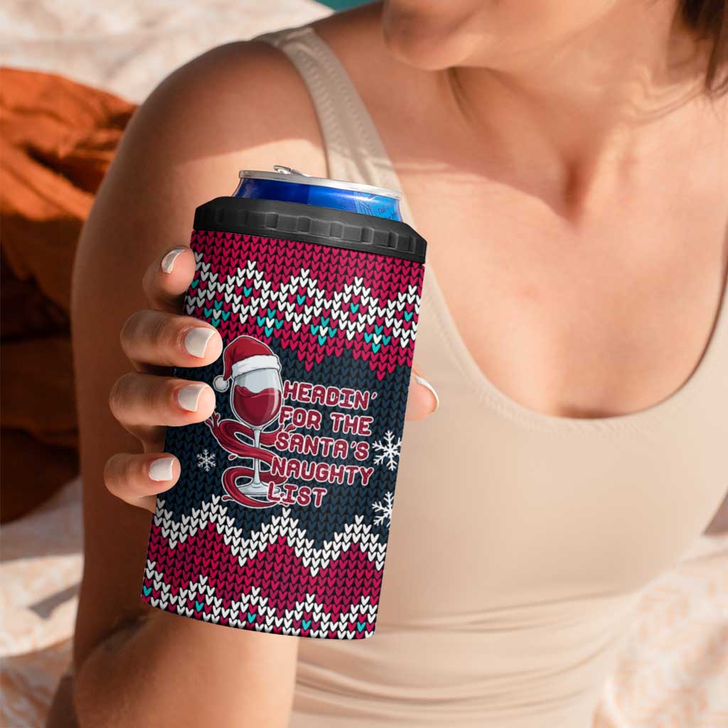 Headin For Santas Naughty Christmas Christmas 4 in 1 Can Cooler Tumbler Xmas Holiday Patterns - Wonder Print Shop