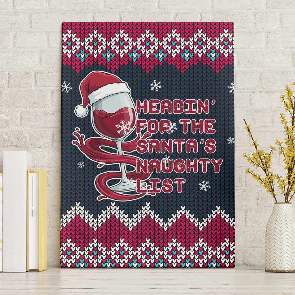 Headin For Santas Naughty Christmas Christmas Canvas Wall Art Xmas Holiday Patterns - Wonder Print Shop