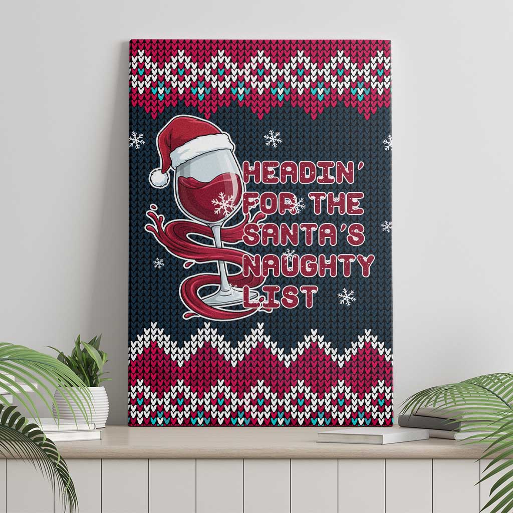 Headin For Santas Naughty Christmas Christmas Canvas Wall Art Xmas Holiday Patterns - Wonder Print Shop