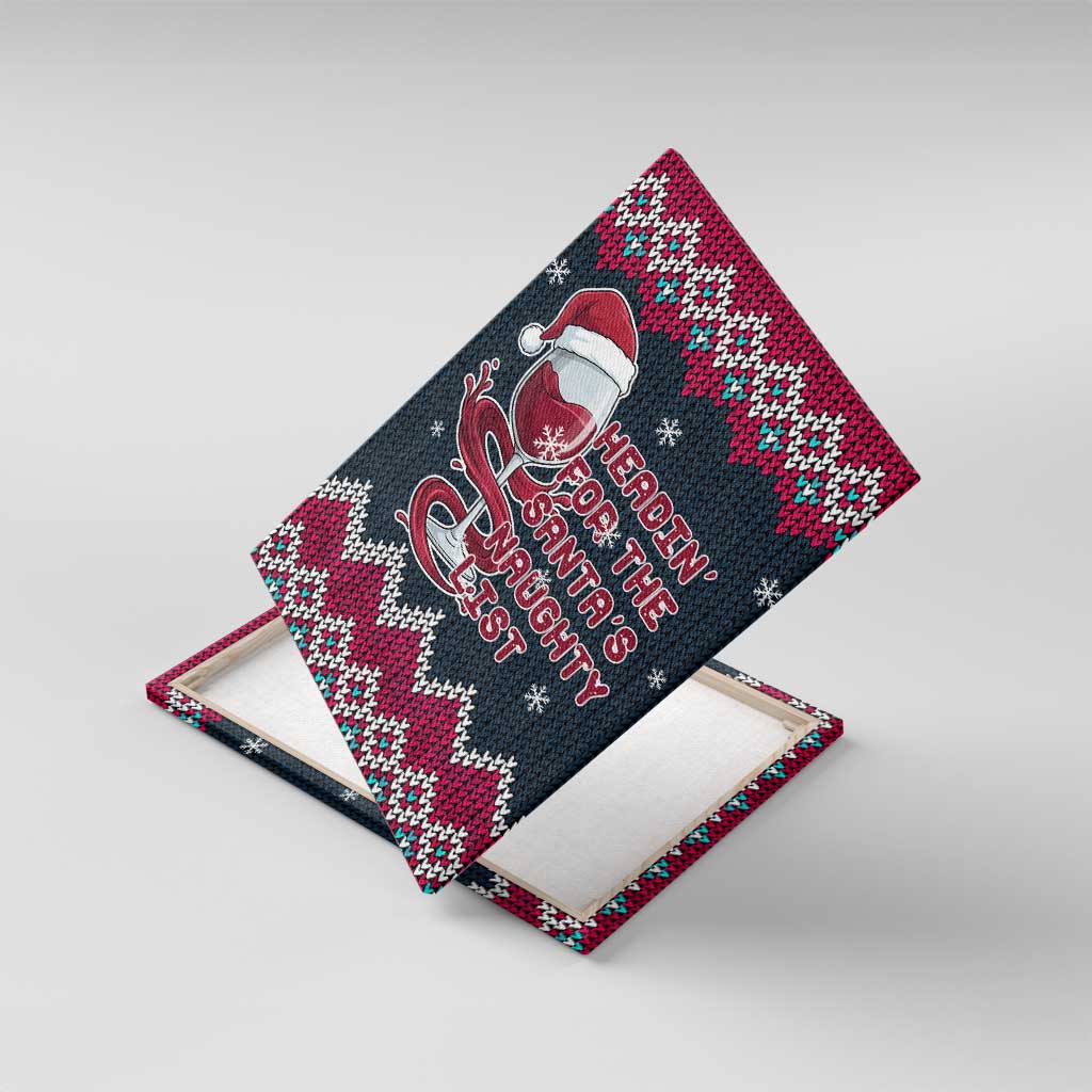 Headin For Santas Naughty Christmas Christmas Canvas Wall Art Xmas Holiday Patterns - Wonder Print Shop
