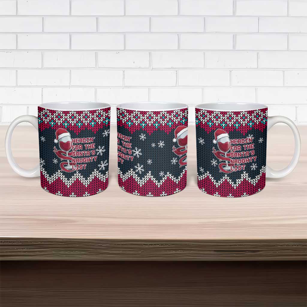 Headin For Santas Naughty Christmas Christmas Ceramic Mug Xmas Holiday Patterns - Wonder Print Shop