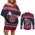 Headin For Santas Naughty Christmas Christmas Couples Matching Off Shoulder Short Dress and Long Sleeve Button Shirt Xmas Holiday Patterns - Wonder Print Shop
