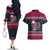 Headin For Santas Naughty Christmas Christmas Couples Matching Off The Shoulder Long Sleeve Dress and Hawaiian Shirt Xmas Holiday Patterns - Wonder Print Shop