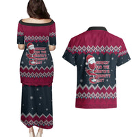 Headin For Santas Naughty Christmas Christmas Couples Matching Puletasi and Hawaiian Shirt Xmas Holiday Patterns - Wonder Print Shop