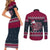 Headin For Santas Naughty Christmas Christmas Couples Matching Short Sleeve Bodycon Dress and Long Sleeve Button Shirt Xmas Holiday Patterns - Wonder Print Shop