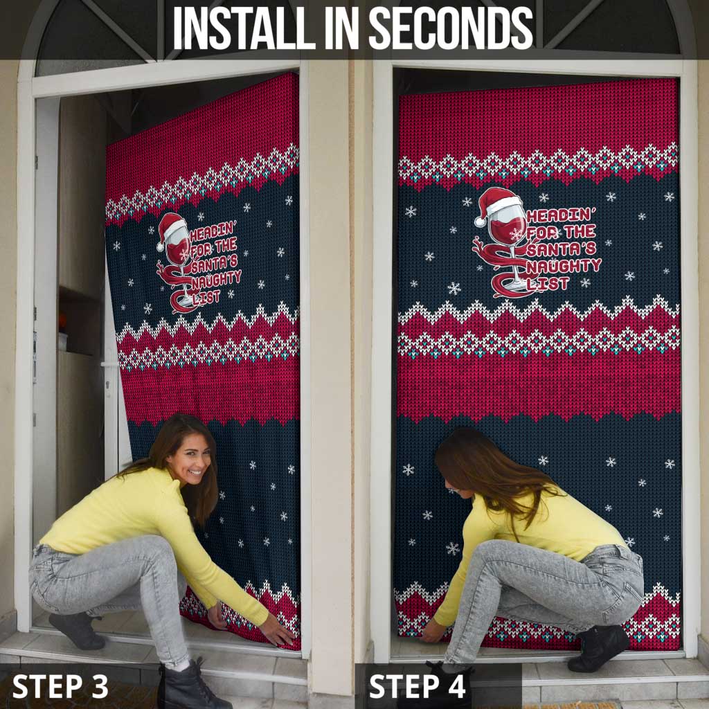 Headin For Santas Naughty Christmas Christmas Door Cover Xmas Holiday Patterns - Wonder Print Shop
