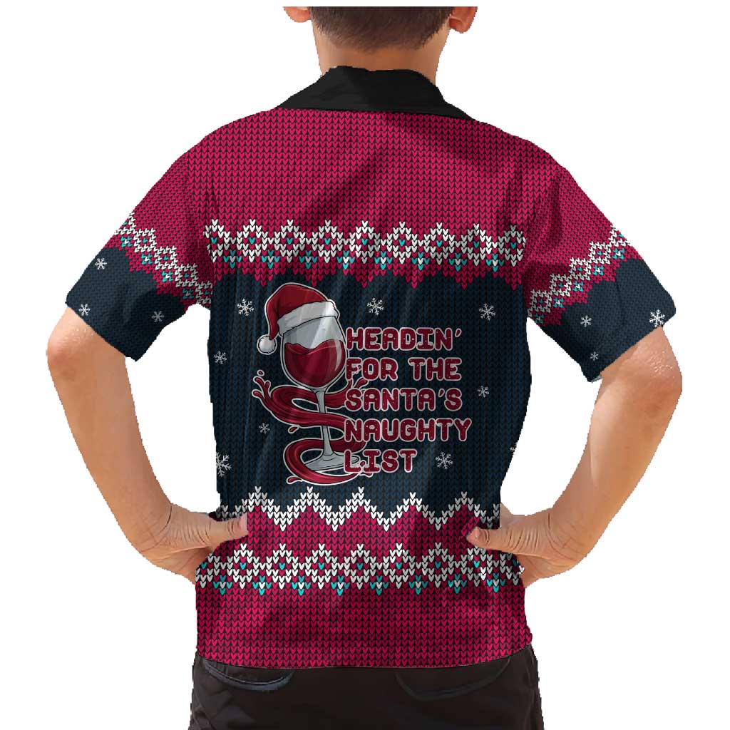 Headin For Santas Naughty Christmas Christmas Family Matching Mermaid Dress and Hawaiian Shirt Xmas Holiday Patterns - Wonder Print Shop