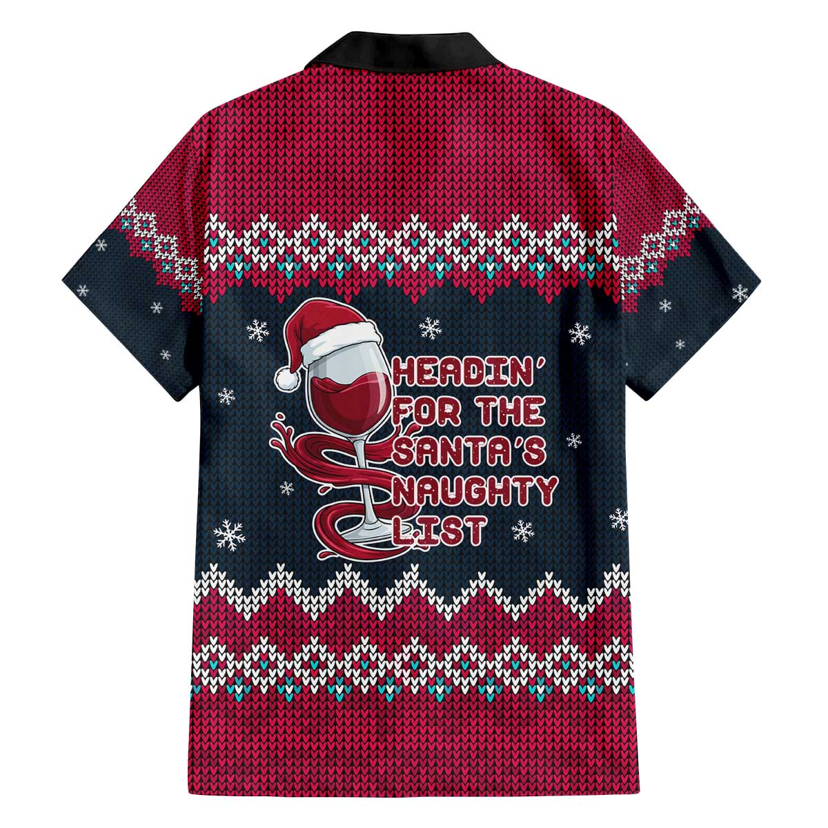 Headin For Santas Naughty Christmas Christmas Family Matching Off The Shoulder Long Sleeve Dress and Hawaiian Shirt Xmas Holiday Patterns - Wonder Print Shop