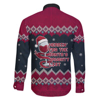 Headin For Santas Naughty Christmas Christmas Family Matching Off The Shoulder Long Sleeve Dress and Hawaiian Shirt Xmas Holiday Patterns - Wonder Print Shop