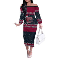 Headin For Santas Naughty Christmas Christmas Family Matching Off The Shoulder Long Sleeve Dress and Hawaiian Shirt Xmas Holiday Patterns - Wonder Print Shop