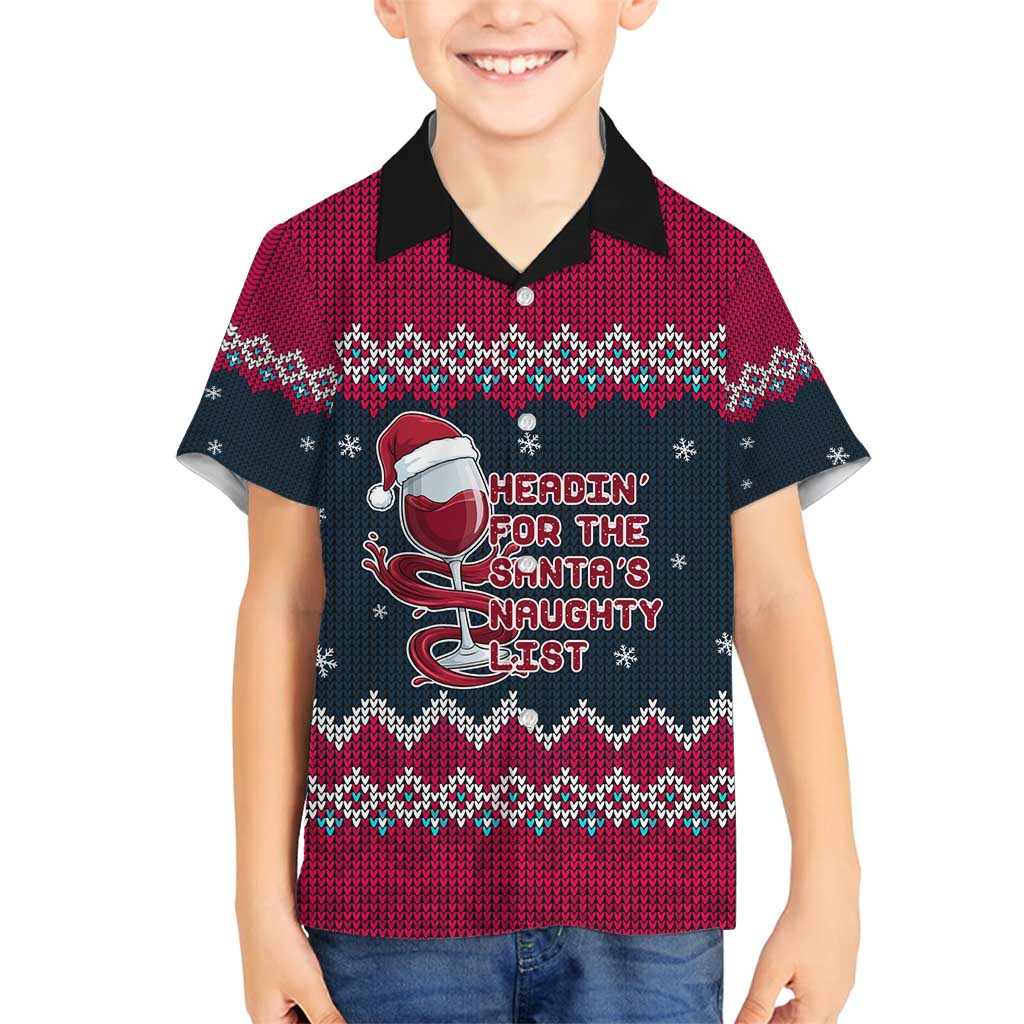 Headin For Santas Naughty Christmas Christmas Family Matching Off Shoulder Maxi Dress and Hawaiian Shirt Xmas Holiday Patterns - Wonder Print Shop