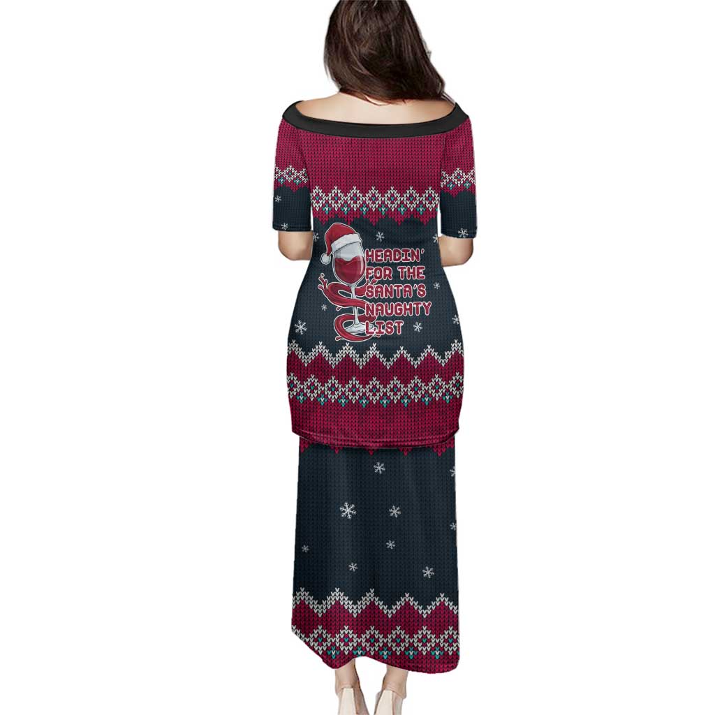 Headin For Santas Naughty Christmas Christmas Family Matching Puletasi and Hawaiian Shirt Xmas Holiday Patterns - Wonder Print Shop