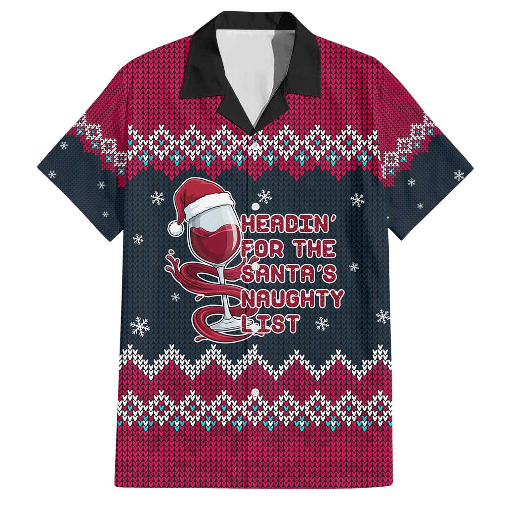 Headin For Santas Naughty Christmas Christmas Family Matching Short Sleeve Bodycon Dress and Hawaiian Shirt Xmas Holiday Patterns - Wonder Print Shop