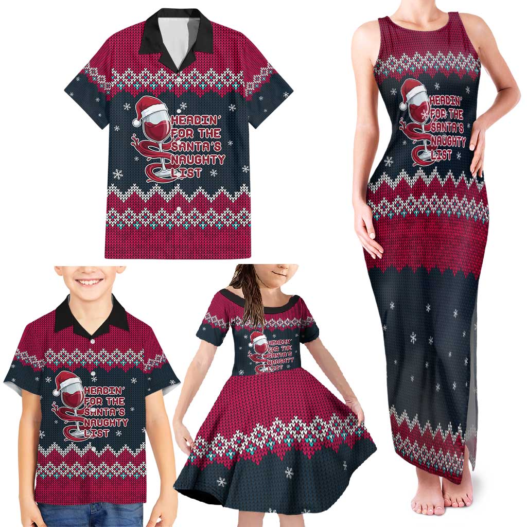 Headin For Santas Naughty Christmas Christmas Family Matching Tank Maxi Dress and Hawaiian Shirt Xmas Holiday Patterns - Wonder Print Shop
