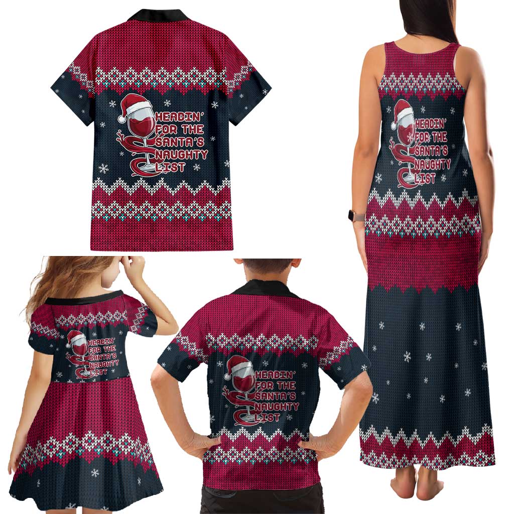 Headin For Santas Naughty Christmas Christmas Family Matching Tank Maxi Dress and Hawaiian Shirt Xmas Holiday Patterns - Wonder Print Shop