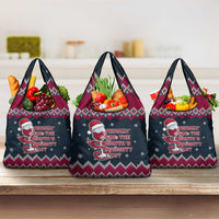 Headin For Santas Naughty Christmas Christmas Grocery Bag Xmas Holiday Patterns - Wonder Print Shop