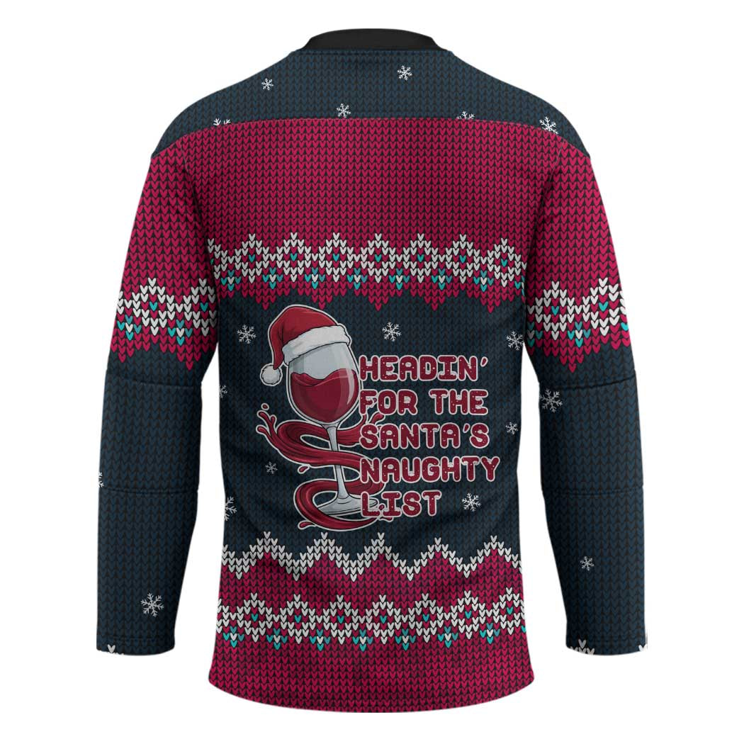 Headin For Santas Naughty Christmas Christmas Hockey Jersey Xmas Holiday Patterns - Wonder Print Shop