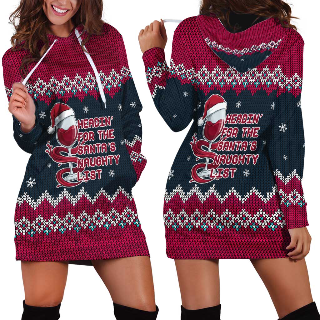 Headin For Santas Naughty Christmas Christmas Hoodie Dress Xmas Holiday Patterns - Wonder Print Shop