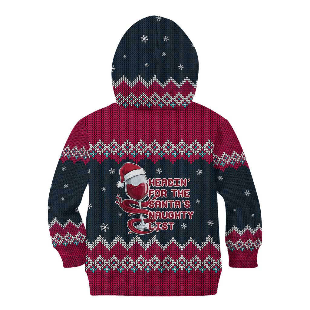Headin For Santas Naughty Christmas Christmas Kid Hoodie Xmas Holiday Patterns - Wonder Print Shop