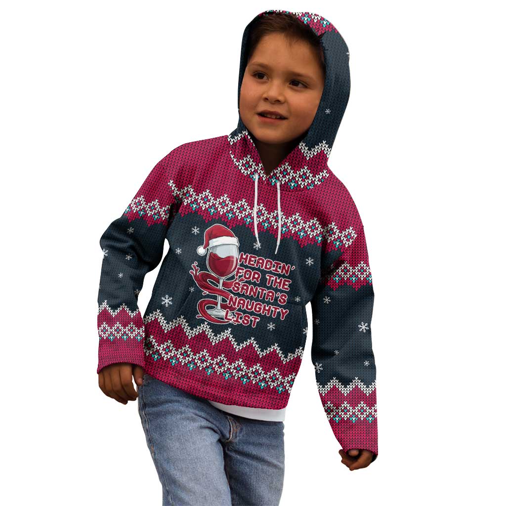 Headin For Santas Naughty Christmas Christmas Kid Hoodie Xmas Holiday Patterns - Wonder Print Shop