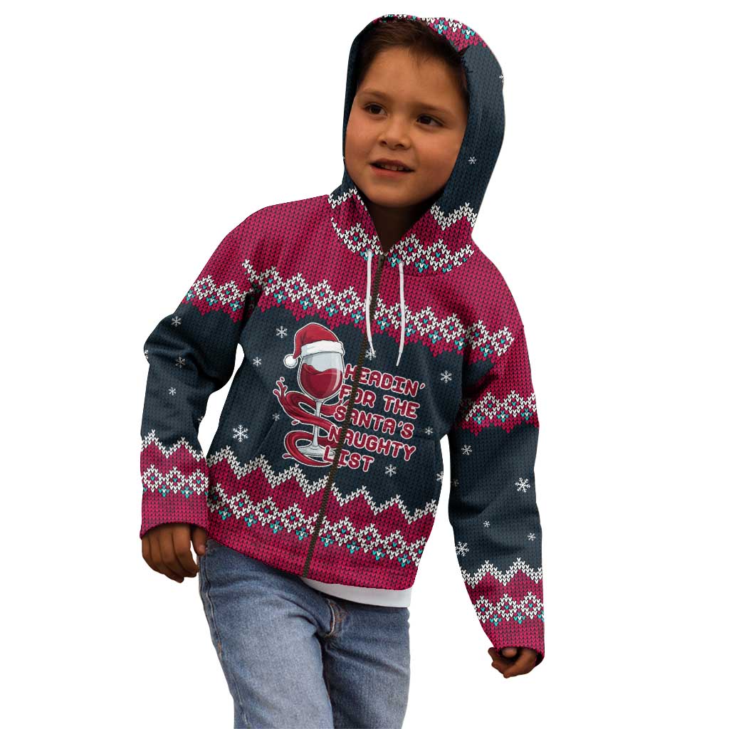 Headin For Santas Naughty Christmas Christmas Kid Hoodie Xmas Holiday Patterns - Wonder Print Shop