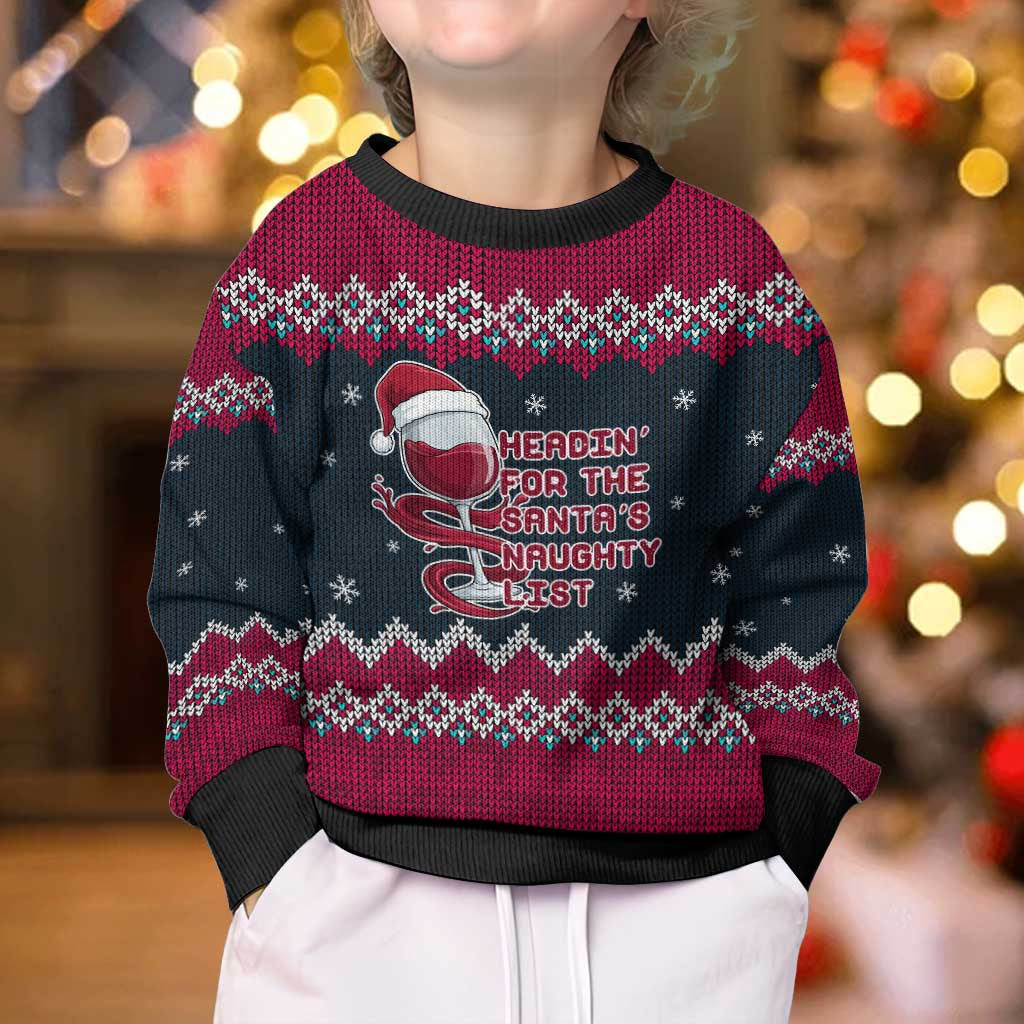 Headin For Santas Naughty Christmas Kid Ugly Christmas Sweater Xmas Holiday Patterns - Wonder Print Shop