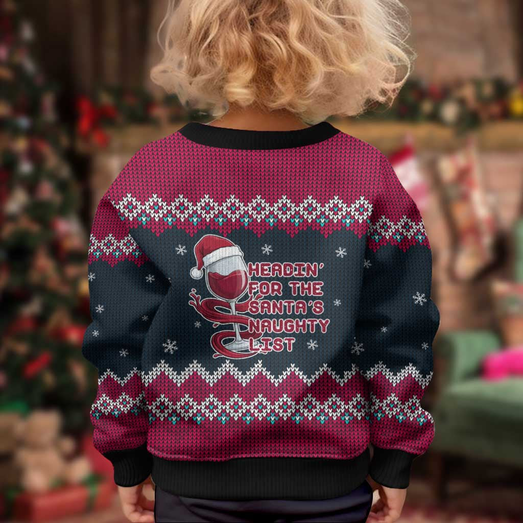 Headin For Santas Naughty Christmas Kid Ugly Christmas Sweater Xmas Holiday Patterns - Wonder Print Shop
