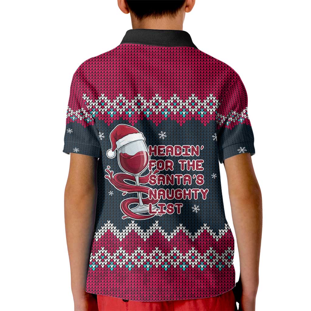 Headin For Santas Naughty Christmas Christmas Kid Polo Shirt Xmas Holiday Patterns - Wonder Print Shop