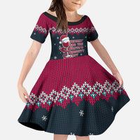 Headin For Santas Naughty Christmas Christmas Kid Short Sleeve Dress Xmas Holiday Patterns - Wonder Print Shop