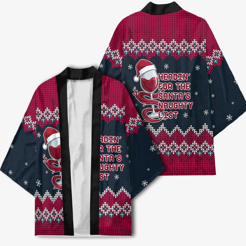 Headin For Santas Naughty Christmas Christmas Kimono Xmas Holiday Patterns - Wonder Print Shop