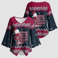 Headin For Santas Naughty Christmas Christmas Kimono Sleeve Blouse Xmas Holiday Patterns - Wonder Print Shop