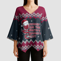 Headin For Santas Naughty Christmas Christmas Kimono Sleeve Blouse Xmas Holiday Patterns - Wonder Print Shop