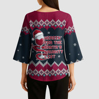Headin For Santas Naughty Christmas Christmas Kimono Sleeve Blouse Xmas Holiday Patterns - Wonder Print Shop