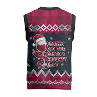 Headin For Santas Naughty Christmas Christmas Knitted V-Neck Vest Xmas Holiday Patterns - Wonder Print Shop