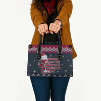 Headin For Santas Naughty Christmas Christmas Leather Bag Xmas Holiday Patterns - Wonder Print Shop