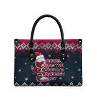 Headin For Santas Naughty Christmas Christmas Leather Bag Xmas Holiday Patterns - Wonder Print Shop