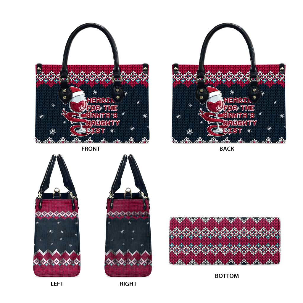 Headin For Santas Naughty Christmas Christmas Leather Bag Xmas Holiday Patterns - Wonder Print Shop