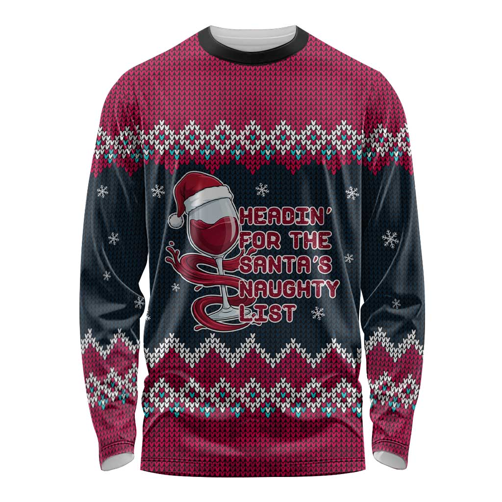 Headin For Santas Naughty Christmas Christmas Long Sleeve Shirt Xmas Holiday Patterns - Wonder Print Shop
